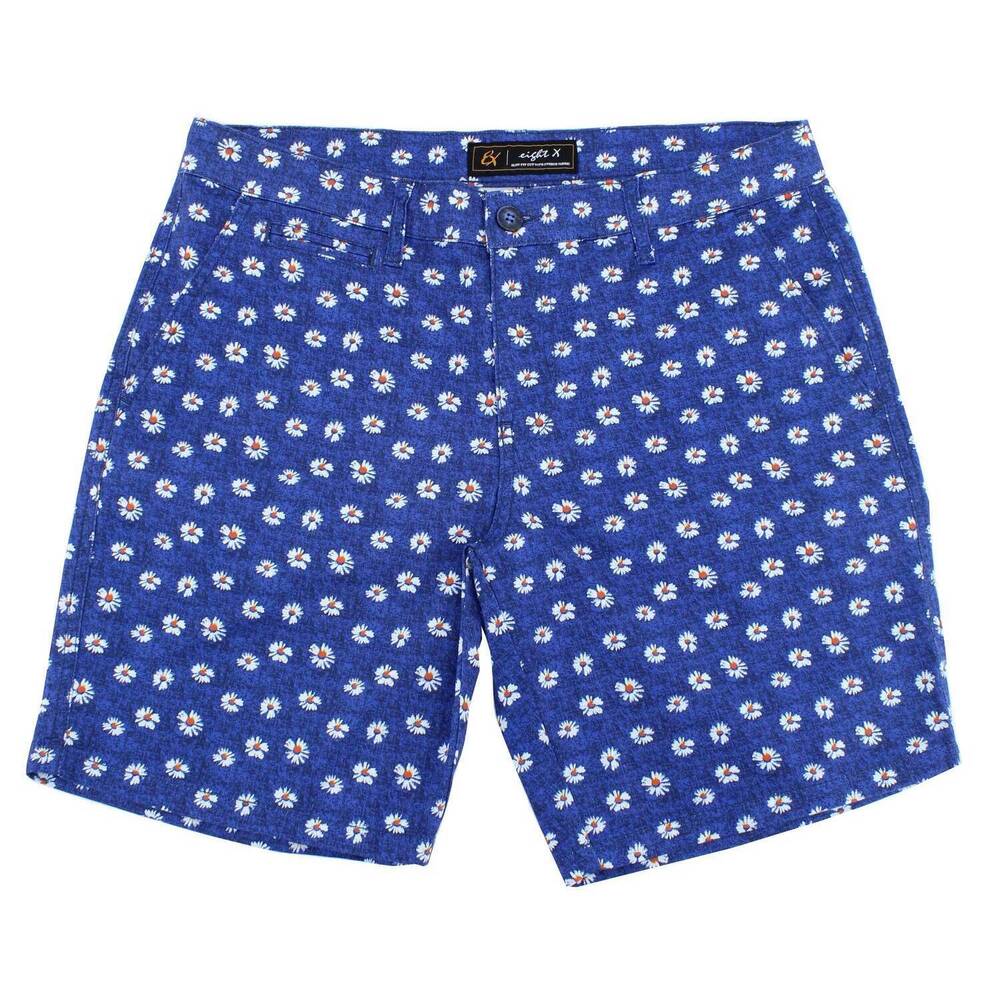 NEW EIGHT X men's daisy print shorts in navy